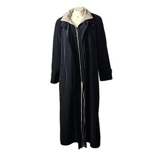 Vintage 80s Gallery long coat removable hood & removable warm lining  Size 6